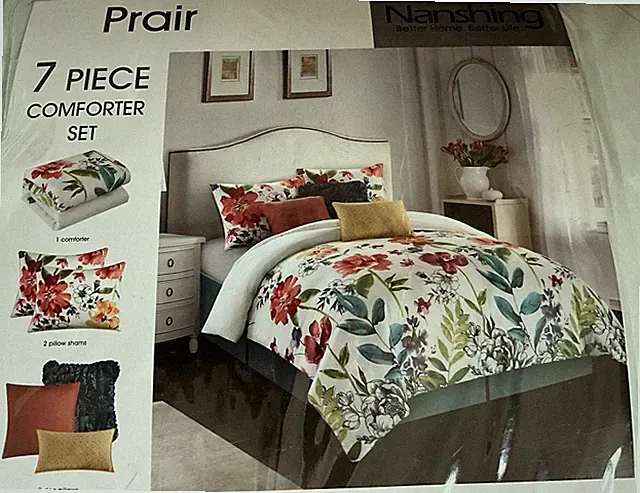 COMFORTER SET * 7 PCE * BRAND NEW * QUEEN * FLORAL * SHAMS * SKIRT * MORE!