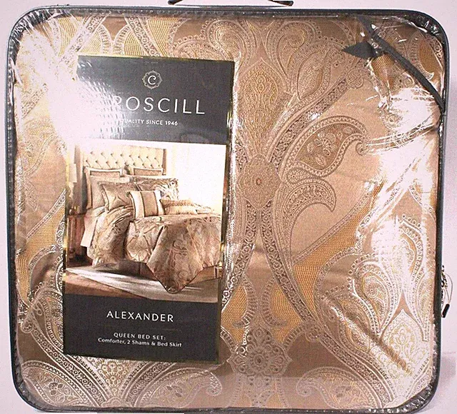 Croscill Alexander Tan Full/Queen Bed Set With Comforter 2 Shams & Bed Skirt