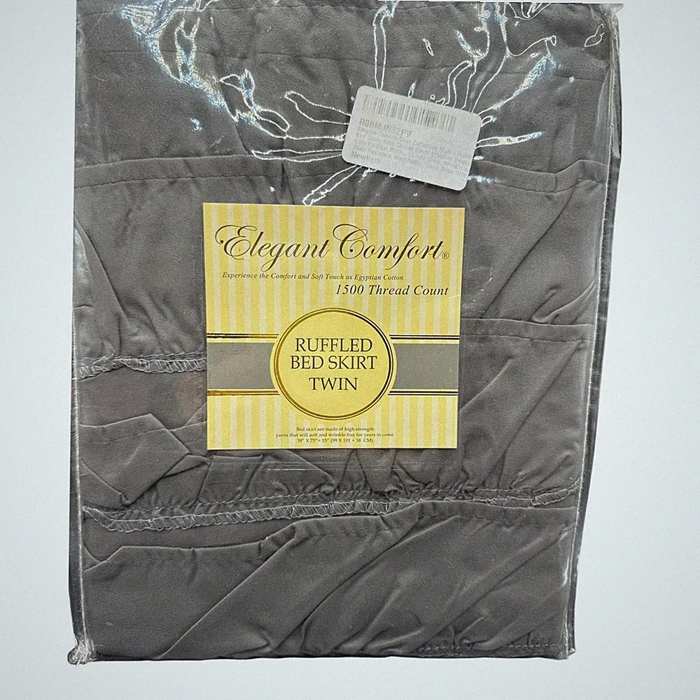Elegant Comfort 1500 Thread Count Twin Ruffled Bed Skirt Color Grey