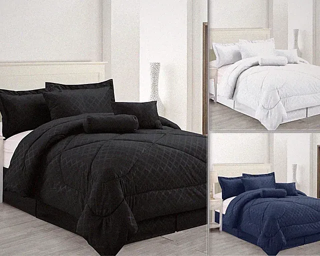 Empire Home Hotel 4 Piece Comforter Set With Matching Pillow Shams and Bed Skirt