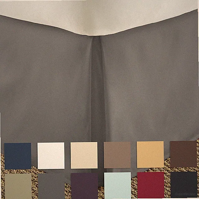 Kaycie Gray Basics Bed Skirt 14" Drop - Machine Washable and Wrinkle Free