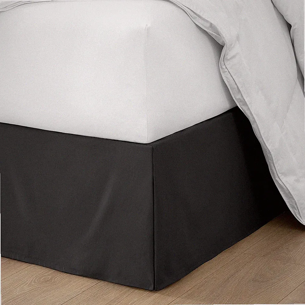 Queen Comforter Set with Bed Skirt - Black Elegance Bundle
