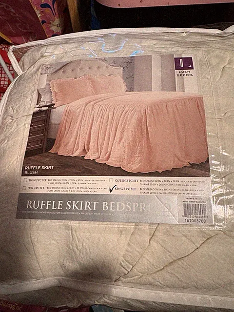 Ruffle Skirt Bedspread Luxurious Bedding King Ivory Bedspread from Brylane $$$
