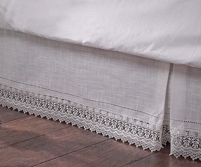 Stylemaster Renaissance Home Fashion Sophia Dust Ruffle/Bed Skirt, Queen, Ivory